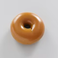 Golden Brown Donut With Shiny Glaze On Plain White Background 3d model