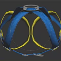 Blue and Yellow Safety Harness With Adjustable Straps For Protection 3d model