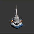 Unique Fish Shaped Boat Model With Colorful Body And Decorative Details