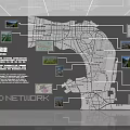 Detailed Land Network Map With Routes And Surrounding Landscape