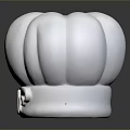 Stylish White Chef Hat With Rounded Top And Decorative Base Apparel 3d model