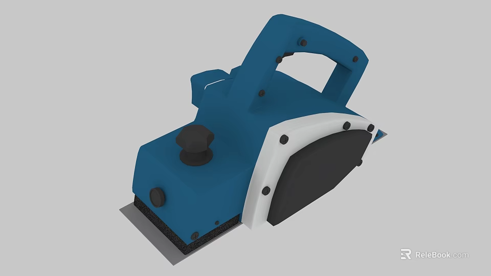 Industrial Handheld Sander Equipment With Blue White Body And Black Components 3d model 