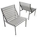 Wooden Outdoor Chair With Slatted Design And Sturdy Metal Frame for Garden Patio Use