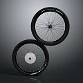 Pair of Mountain Bike Wheels With Black Tires And Spoke Design Structure