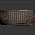 Handcrafted Ceramic Bowl Set with Striped Texture and Natural Glaze in Vintage Style
