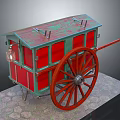 Retro carriage ancient frame car frame car 3d model