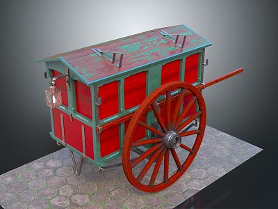 Retro carriage ancient frame car frame car 3d model