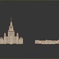 Classical Architectural Models Featuring Spires Towers And Multiple Detailed Sections
