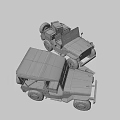 Vintage Military Jeeps With Star Emblems And Cargo Boxes On