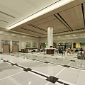 Modern Cafe Lobby 3d model