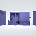 Elegant Daily Living Product Packaging With Black Bags Open Box And Gold Patterns