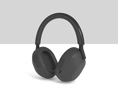 Black Over Ear Headphones With Sleek Modern Design For Audio Experience 3d model