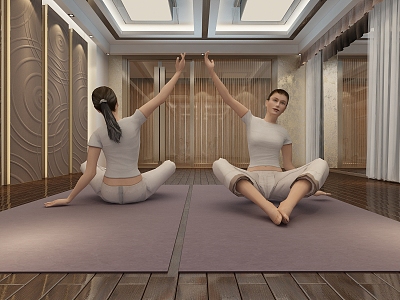 Modern Women Practicing Yoga model