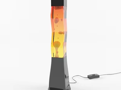 Stylish Floor Lamp With Colorful Bubbling Liquid And Black Base For Home Decor 3d model