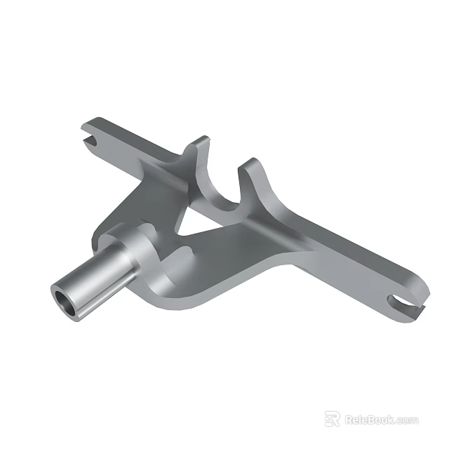 Gray Precision Machined Metal Mechanical Bracket With Holes For Industrial Assembly 3d model 