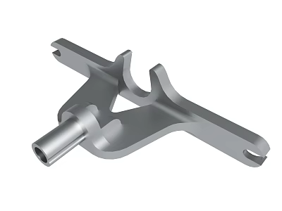 Gray Precision Machined Metal Mechanical Bracket With Holes For Industrial Assembly 3d model