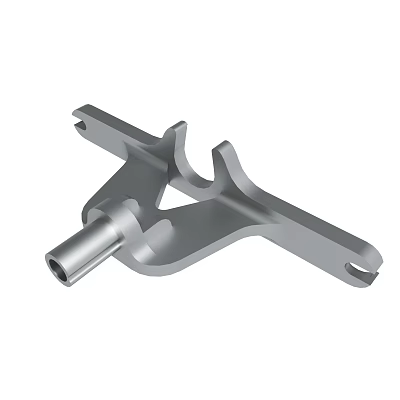 Gray Precision Machined Metal Mechanical Bracket With Holes For Industrial Assembly 3d model