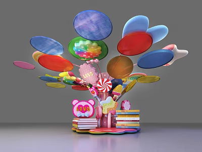 Studio Window Layout Shopping Mall Meichen Festival Children's Theme Meichen Chain Store 3d model