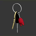Hardware Tools Keychain With Metal Ring Keys And Red House Charm
