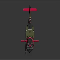 Green And Red Decorative Helicopter Featuring Rose Patterns For Space Missions