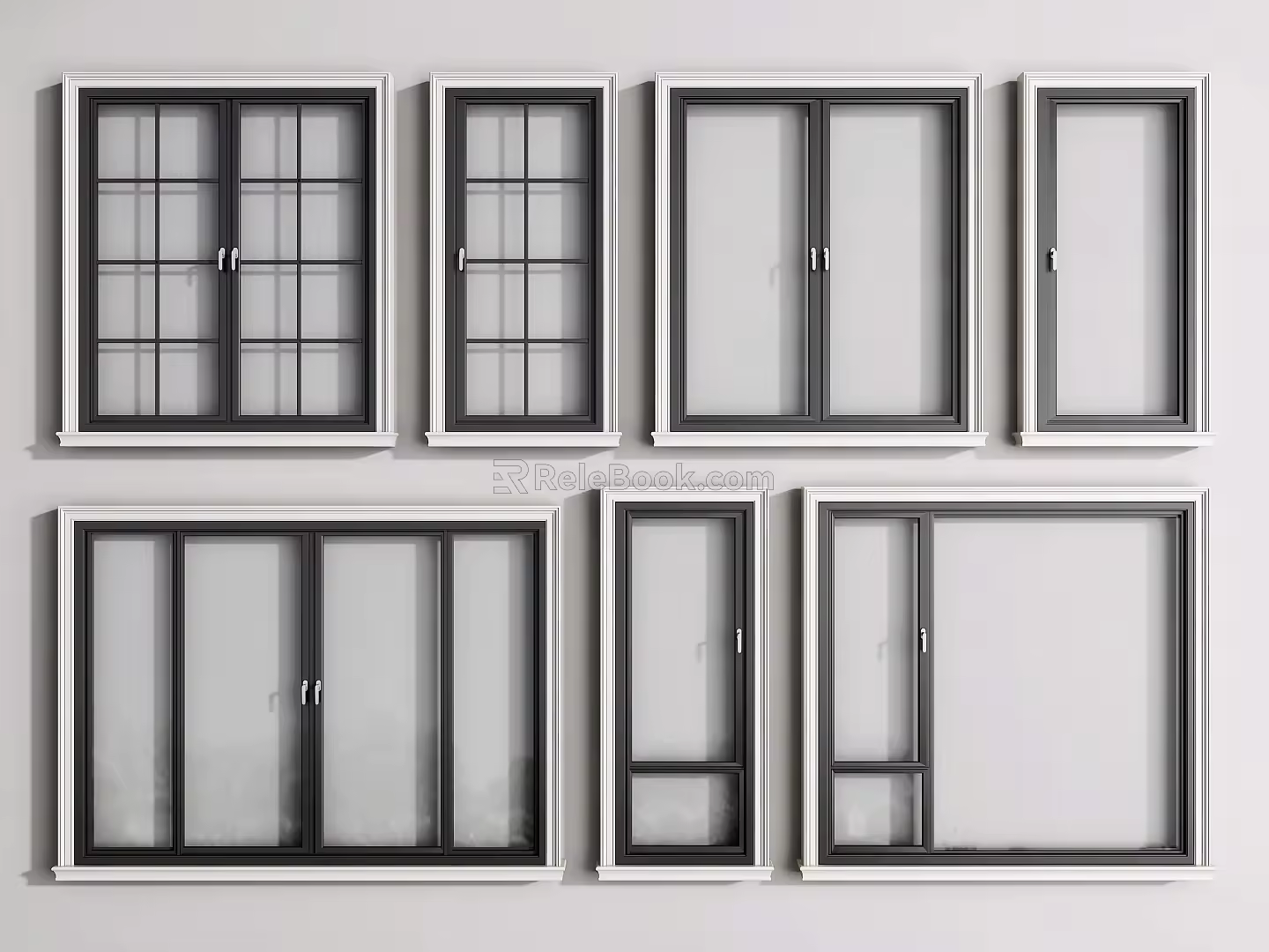 Modern casement window 3d model