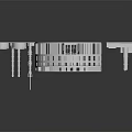 Detailed 3D Rendering of Various Weapon Components and Parts on Reflective Surface