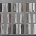 Multiple Style Curtains in Soft Tones With Smooth Texture For Home Decoration 3d model