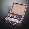 Vintage Equipment in Open Wooden Case With Tools and Cables