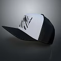 Modern Black And White Cap With Abstract Line Pattern Design For Daily Use 3d model