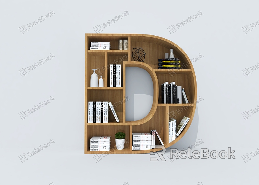 Creative Bookcase Creative Bookshelf Letter Bookshelf Bookshelf Container Shelf model