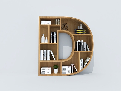 Creative Bookcase Creative Bookshelf Letter Bookshelf Container Shelf model