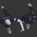 Two Mannequins Wearing Men's Sportswear With Short Sleeve Top Hoodie And Track Pants