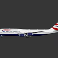 British Airways Airplane With White Fuselage Red Blue Tail And Four Engines