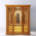 Traditional Wooden Sauna Room Interior Design With Carved Doors And Heated Bench