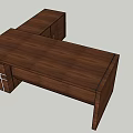 Wooden Office Desk With Drawers And Storage Cabinet Modern Design