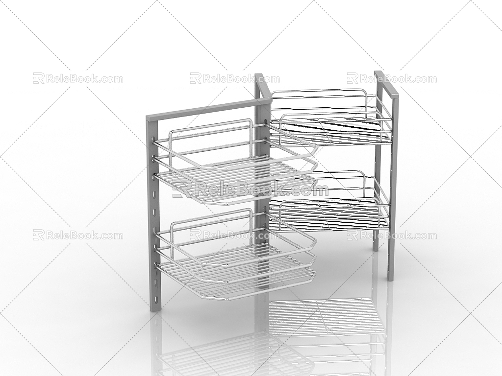 Modern Kitchen Pull Basket 3d model