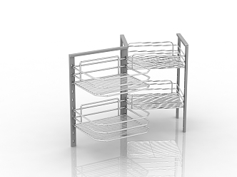 Modern Kitchen Pull Basket 3d model