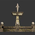 Elegant Garden Ornament Featuring Dolphin Sculpture Stone Base And Sphere Decorations
