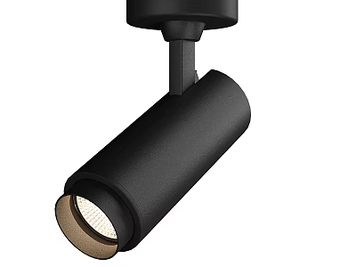Black Cylindrical Track Mounted LED Spotlight With Sleek Modern Design For Home Lighting 3d model