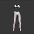 White Bra And White Leggings With Pink Patterns Fashion Apparel Design