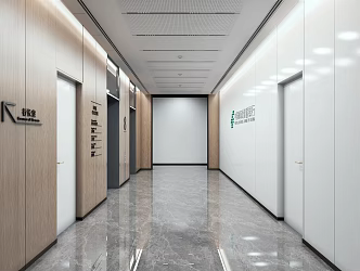 Modern Elevator Hall Staircase Elevator Postal Savings Bank of China Postal Bank Postal Savings Bank of China Postal Building Postal Savings Building Office 3d model
