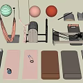 Essential Fitness Equipment Collection Featuring Suspension Trainer Exercise Balls Yoga Blocks And Pilates Reformer