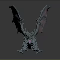 Fierce Fantasy Dragon Game Movie Character With Pink Wings Sharp Claws Glowing Eyes