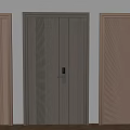 Middle ancient style flat open door middle ancient style solid wood anti-theft door intelligent door lock fingerprint password door 3d model