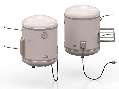 White Electric Water Heaters For Home Use As Essential Household Appliances 3d model