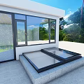 Skylight of lighting well of self-built house 3d model