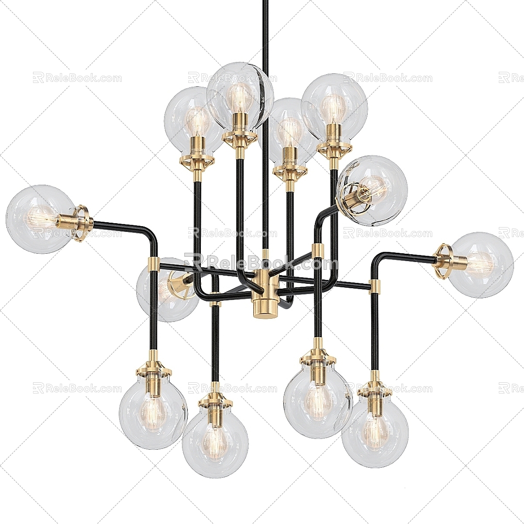 modern chandelier lily 3d model