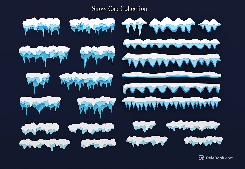 Snow Cap Collection Icicle Shaped Decorative Lights For Winter Decoration 3d model