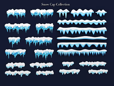 Snow Cap Collection Icicle Shaped Decorative Lights For Winter Decoration 3d model