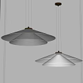 Pair Of Modern Layered Pendant Lights With Minimalist Design And Soft Glow